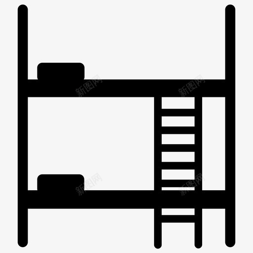 双层床住宿宿舍svg_新图网 https://ixintu.com 双层 住宿 宿舍 睡眠 房间