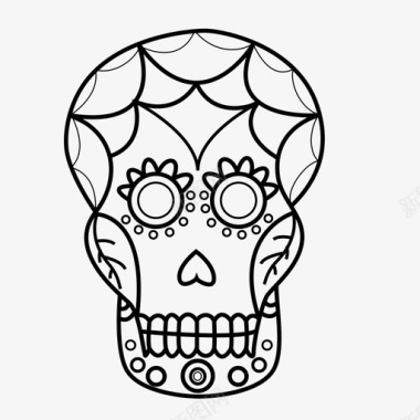 糖骷髅死神节万圣节图标