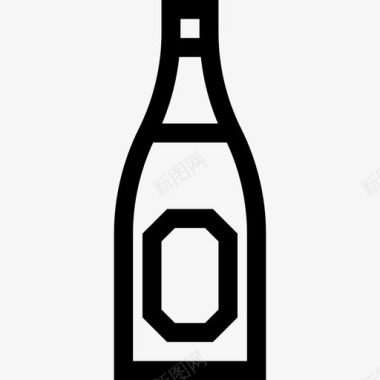 普罗塞科瓶简单葡萄酒图标