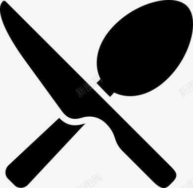 刀和匙餐具快餐图标