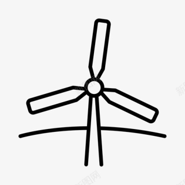 风力涡轮机环境绿色能源图标