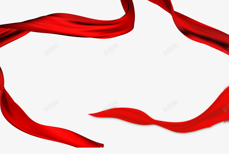 围成一圈的红绸带png免抠素材_新图网 https://ixintu.com 围成 一圈 红绸 绸带