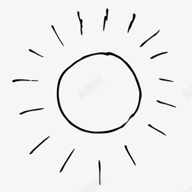 太阳手绘光图标