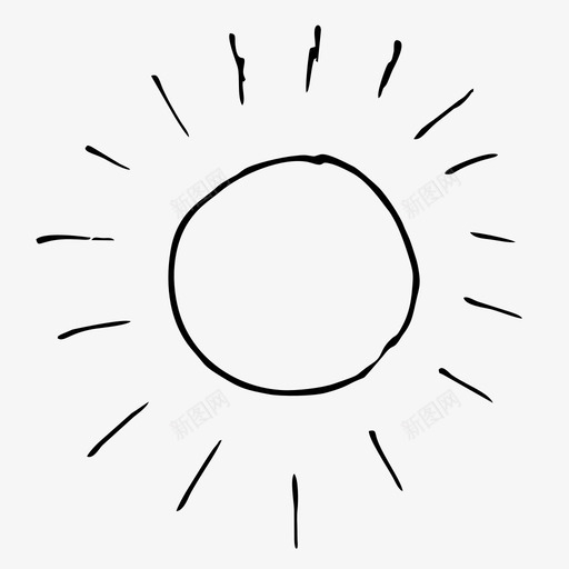 太阳手绘光svg_新图网 https://ixintu.com 素描 太阳 手绘 阳光