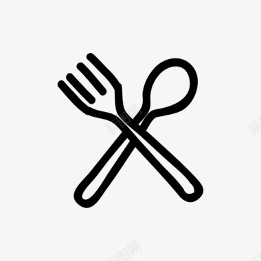 叉子和勺子餐具银器图标