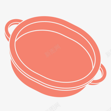 锅小扁黑炊具餐具图标