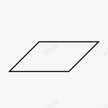 平行四边形二维形状几何图标