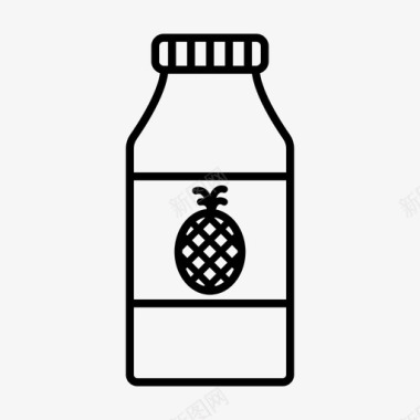 菠萝果汁瓶果汁菠萝饮料图标