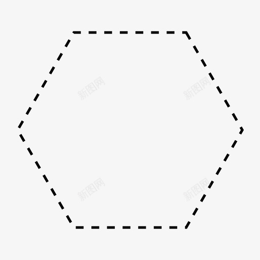 虚线六边形二维形状几何svg_新图网 https://ixintu.com 虚线 六边形 形状 二维 几何 数学