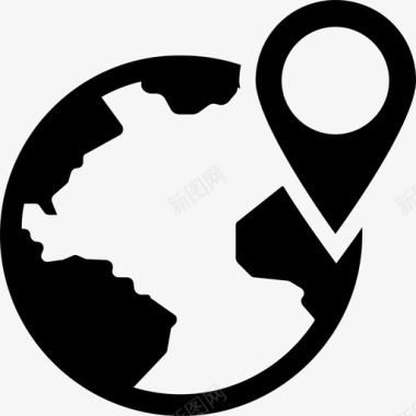 位置地球仪地图针图标