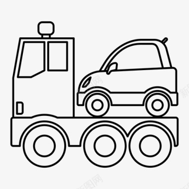 汽车运输车送货车拖车图标