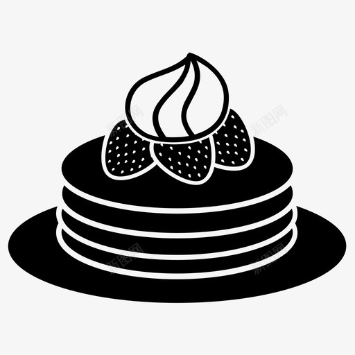 薄煎饼奶油甜点svg_新图网 https://ixintu.com 薄煎饼 奶油 甜点 草莓 甜的