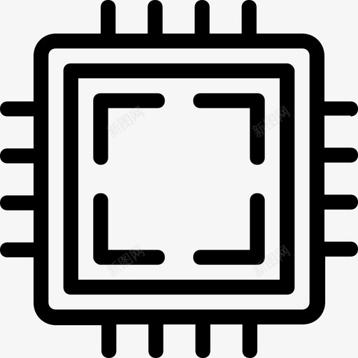 cpu芯片电子硬件svg_新图网 https://ixintu.com 芯片 电子 硬件 微处理器 处理器 科技 平滑 线图 图标