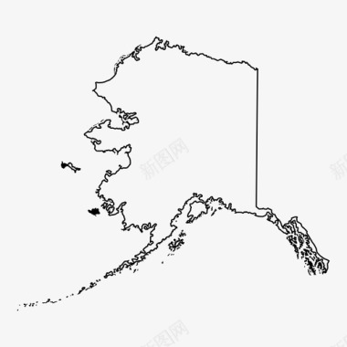 阿拉斯加地图美国图标