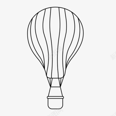 热气球冒险运输图标