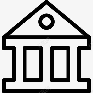 银行建筑法院图标