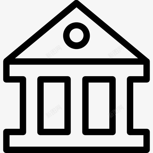 银行建筑法院svg_新图网 https://ixintu.com 建筑 银行 建筑法 法院 房地产 科技 平滑 线图 图标
