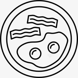 培根轮廓煎蛋培根食物高清图片
