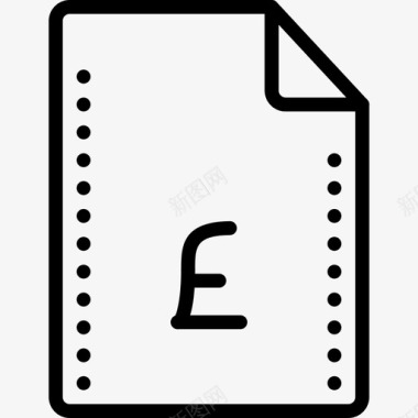 英国财务文件货币费用图标