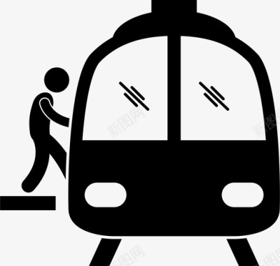 火车乘客乘车图标