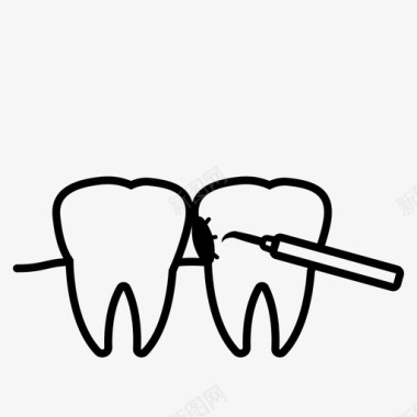 洁牙牙石牙齿护理图标