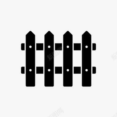 尖桩篱笆木材农业字形图标
