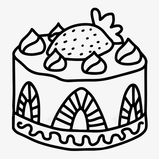 草莓酥饼面包奶油svg_新图网 https://ixintu.com 草莓 酥饼 食品 面包 奶油 咖啡