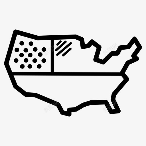 美国地图美国独立日svg_新图网 https://ixintu.com 美国 地图 月日 独立日 涂鸦