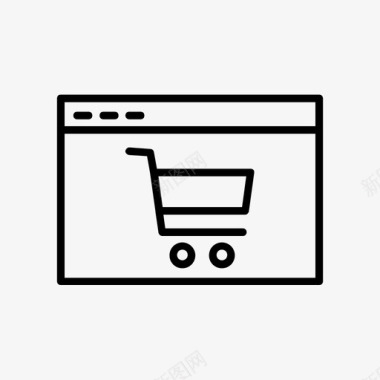 网上购物电子商务购物图标线图标