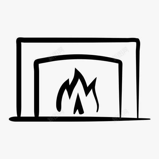 手绘壁炉加热器暖气svg_新图网 https://ixintu.com 暖气 手绘 壁炉 加热器