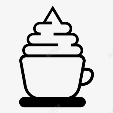 浓咖啡加奶油咖啡杯子图标