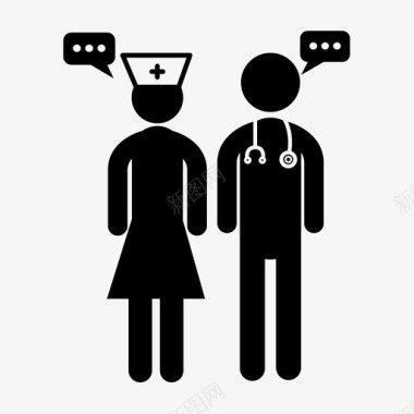 护士和医生医生和护士医学图标