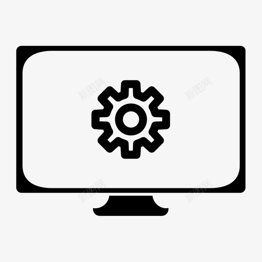 计算机设置cog计算机选项svg_新图网 https://ixintu.com 计算机 设置 选项 监视器 首选项 系统 菜单