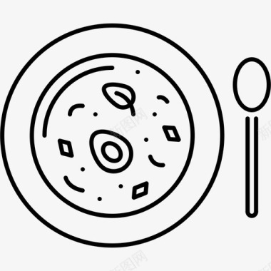 汤食物盘子图标