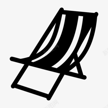 沙滩椅休息椅休息图标