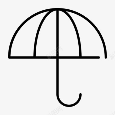 伞弯柄保险图标