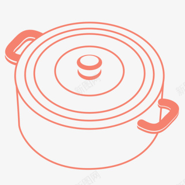 锅盖轮廓炊具餐具图标