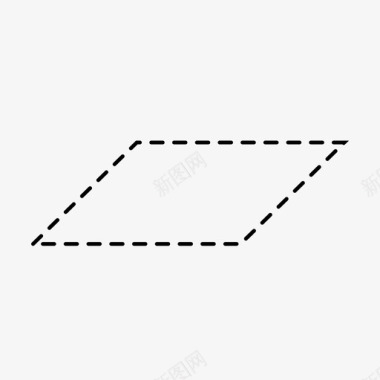 虚线平行四边形几何数学图标