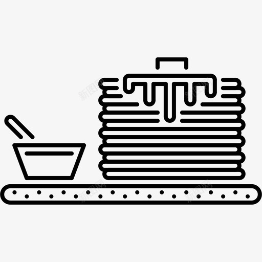 薄饼食品枫木svg_新图网 https://ixintu.com 薄饼 食品 枫木 糖浆 餐厅 轮廓