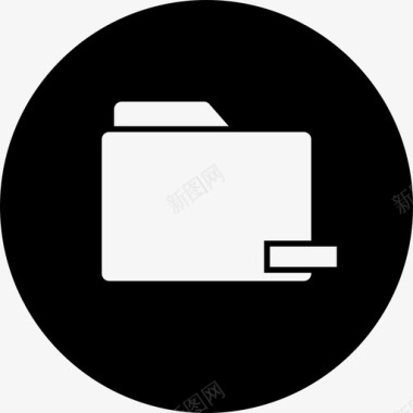 文件夹删除圆形透明圆形黑色基本计算机图标