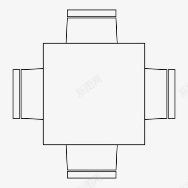 桌子鸟瞰餐桌图标