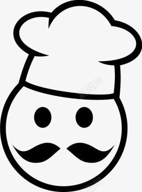 厨师厨师帽表情符号图标