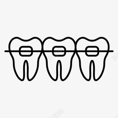 口腔矫正器牙医牙齿图标