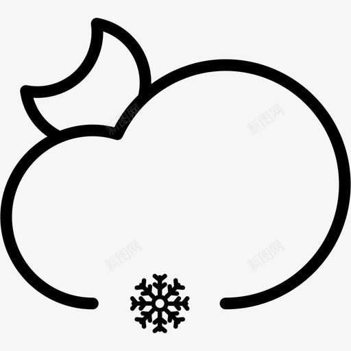 下雪多云的月亮下雪的多云的月亮天气svg_新图网 https://ixintu.com 下雪 多云 云的 月亮 天气