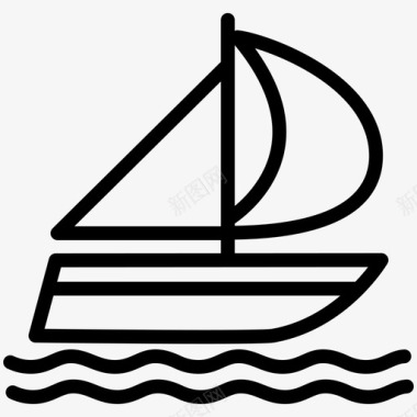 帆船海洋河流图标