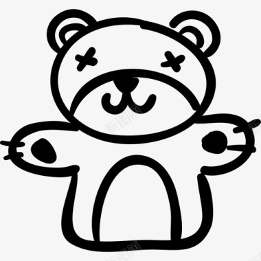 熊手绘动物玩具手绘玩具手绘细部图标
