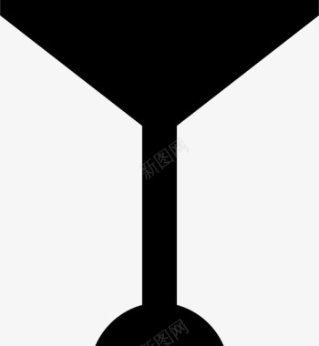 马提尼杯鸡尾酒玻璃器皿图标