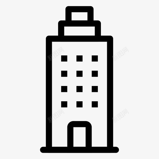 建筑商业地产svg_新图网 https://ixintu.com 建筑 商业地产 酒店 办公室 办公 线路 图标 第卷