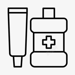 正畸牙膏牙科卫生牙医漱口液高清图片