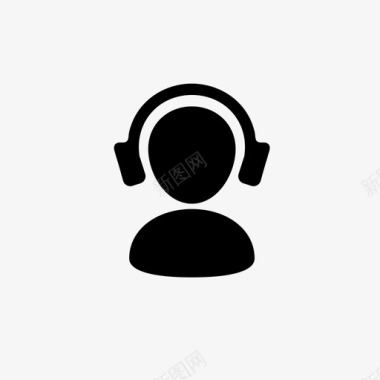 用户收听音乐音频耳机图标
